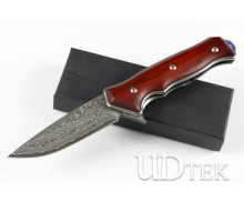 Blue edge VG10 Damascus steel folding knife UD405173 